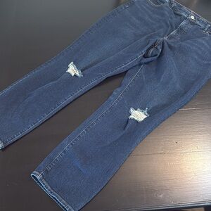 Women's Distressed Blue Jeans